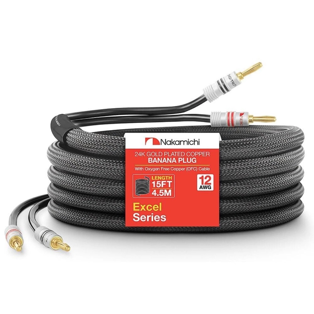 MICHI Gray Audio Cable with Gold Plated Banana Plug